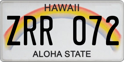 HI license plate ZRR072