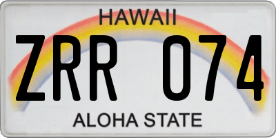 HI license plate ZRR074