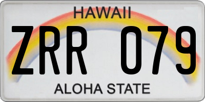 HI license plate ZRR079