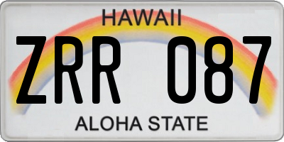 HI license plate ZRR087