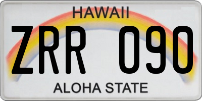 HI license plate ZRR090