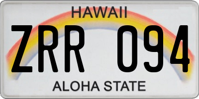 HI license plate ZRR094