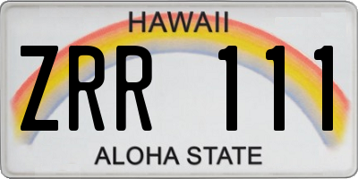 HI license plate ZRR111