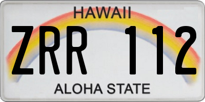 HI license plate ZRR112