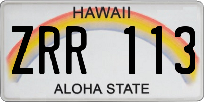 HI license plate ZRR113
