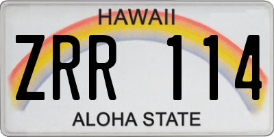 HI license plate ZRR114