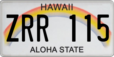 HI license plate ZRR115