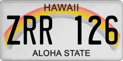 HI license plate ZRR126