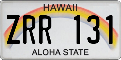 HI license plate ZRR131