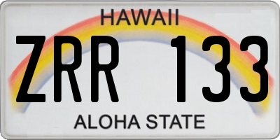 HI license plate ZRR133
