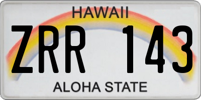HI license plate ZRR143