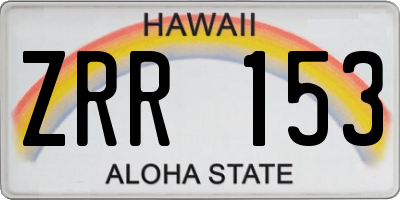 HI license plate ZRR153