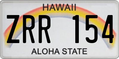 HI license plate ZRR154
