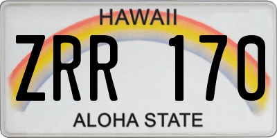 HI license plate ZRR170