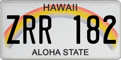 HI license plate ZRR182
