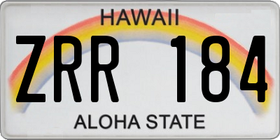 HI license plate ZRR184