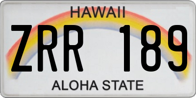HI license plate ZRR189