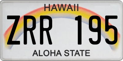 HI license plate ZRR195