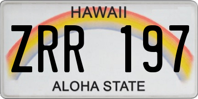 HI license plate ZRR197