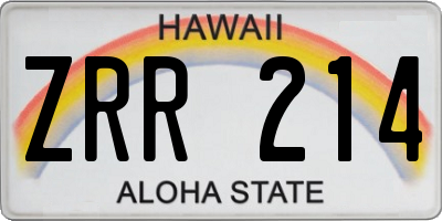 HI license plate ZRR214