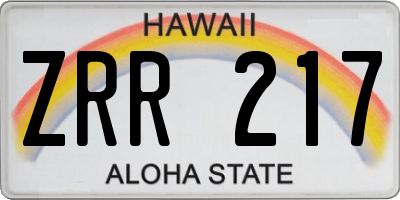 HI license plate ZRR217