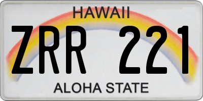 HI license plate ZRR221