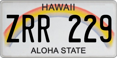 HI license plate ZRR229