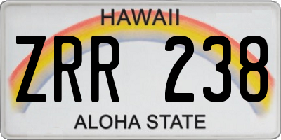 HI license plate ZRR238