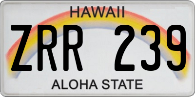 HI license plate ZRR239