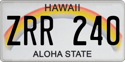 HI license plate ZRR240