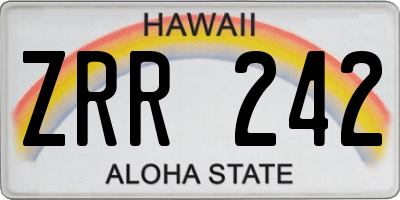 HI license plate ZRR242