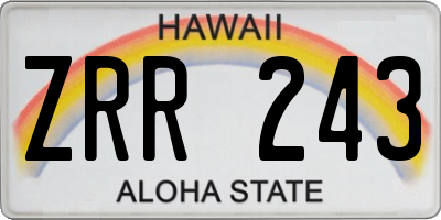 HI license plate ZRR243