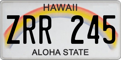 HI license plate ZRR245
