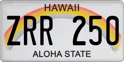 HI license plate ZRR250