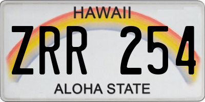 HI license plate ZRR254