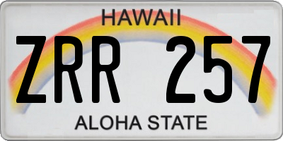 HI license plate ZRR257
