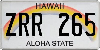 HI license plate ZRR265