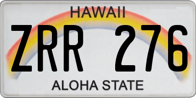 HI license plate ZRR276