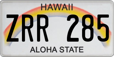 HI license plate ZRR285