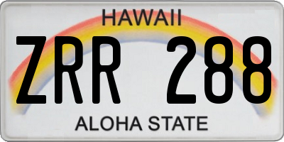 HI license plate ZRR288