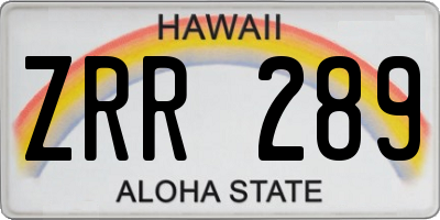 HI license plate ZRR289