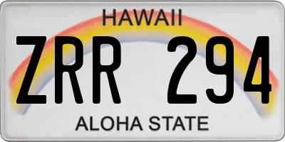 HI license plate ZRR294