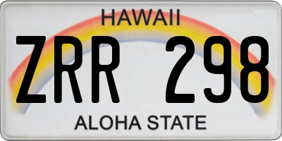 HI license plate ZRR298