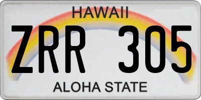 HI license plate ZRR305