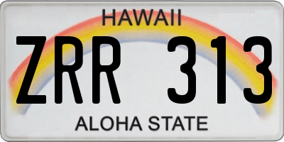 HI license plate ZRR313