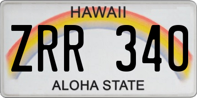 HI license plate ZRR340