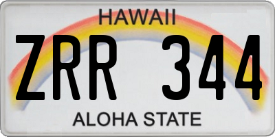 HI license plate ZRR344