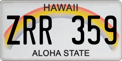 HI license plate ZRR359