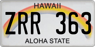 HI license plate ZRR363