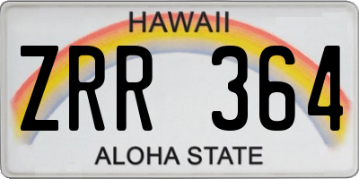 HI license plate ZRR364